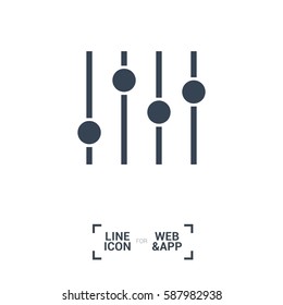Filter control isolated minimal icon. Settings line vector icon for websites and mobile minimalistic flat design.