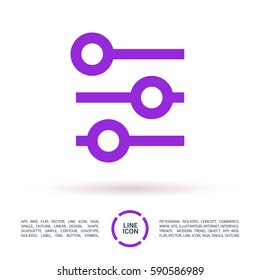 Filter control isolated minimal icon. Settings line vector icon for websites and mobile minimalistic flat design.