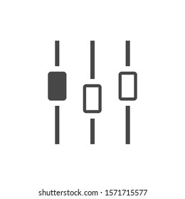 Filter control settings isolated minimal icon in black and white colors. Line vector icon for websites and mobile minimalistic flat design. Modern trend concept design