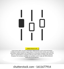 Filter control settings isolated minimal icon in black and white colors. Line vector icon for websites and mobile minimalistic flat design. Modern trend concept design