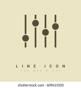 Filter control settings line vector icon