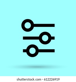 Filter control settings line vector icon