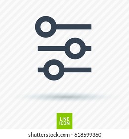 Filter control settings line vector icon