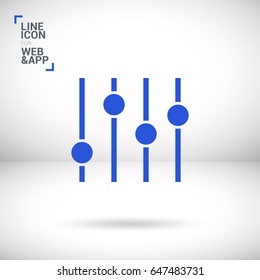 Filter control settings line vector icon