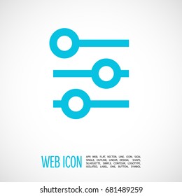 Filter control settings line vector icon
