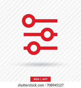 Filter control settings line vector icon