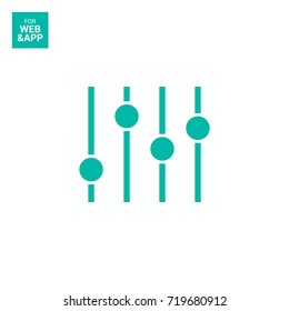 Filter control settings line vector icon