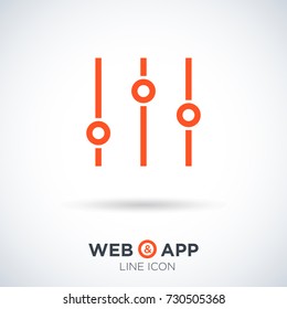 Filter control settings line vector icon