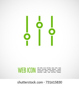 Filter control settings line vector icon