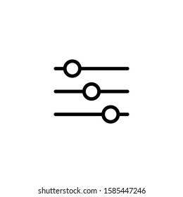 filter control settings vector in black flat design on white background