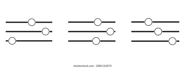 filter control settings vector design eps 10
