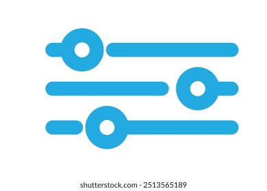 Filter control vector icon set in black color. Suitable for apps and website UI designs