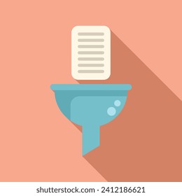 Filter doc online icon flat vector. Upload information. Digital electronic