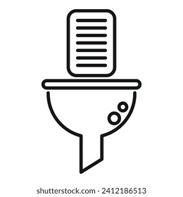 Filter doc online icon outline vector. Upload information. Digital electronic