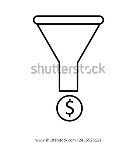 filter, dollar, enrichment icon. vector liner illustration on white background..eps