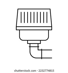 filtro del vector de icono de la línea del sistema de drenaje. filtro de la señal del sistema de drenaje. símbolo de contorno aislado ilustración negra