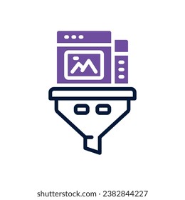 filter dual tone icon. vector icon for your website, mobile, presentation, and logo design.
