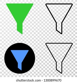 Filter EPS vector pictograph with contour, black and colored versions. Illustration style is flat iconic symbol on chess transparent background.