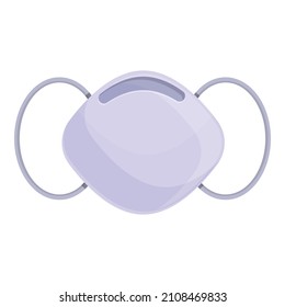 Filter face mask icon cartoon vector. Medical safety. Wear equipment