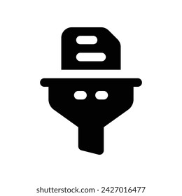 filter file icon. vector glyph icon for your website, mobile, presentation, and logo design.