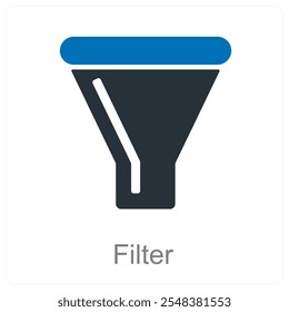 Filter and filteration icon concept
