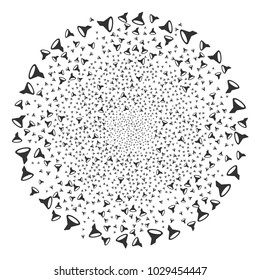 Filter fireworks round cluster. Object pattern done from random filter pictograms as fireworks spheric cluster. Vector illustration style is flat iconic symbols.