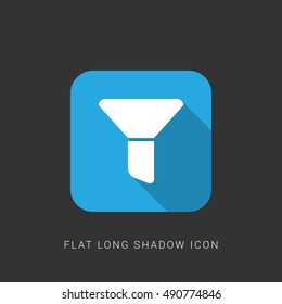 Filter Flat blue long shadow Icon / Logo Design