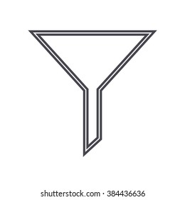 Filter funnel. Chemistry Glassware.