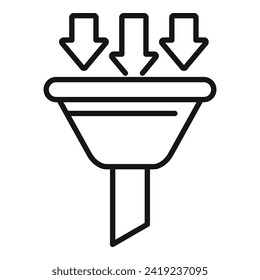 Filter funnel commerce icon outline vector. Mobile target. App people cart