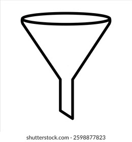 Filter funnel different style outline icon. Filter funnel sort icon vector illustration sign.