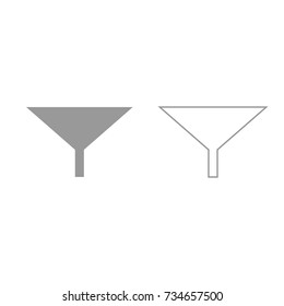 Filter or funnel grey set icon .