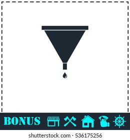Filter funnel icon flat. Simple vector symbol and bonus icon