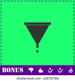 Filter funnel icon flat. Simple vector symbol and bonus icon
