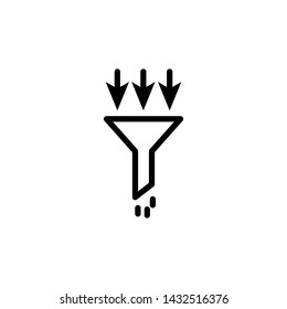 filter, funnel icon, illustration design template