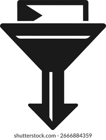 Filter funnel icon isolated on white background