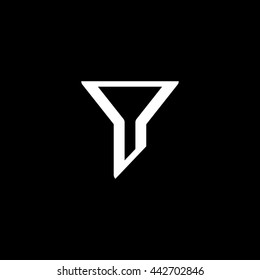 Filter funnel isolated minimal icon. Filtering line vector icon for websites and mobile minimalistic flat design.