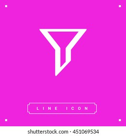 Filter funnel isolated minimal icon. Filtering line vector icon for websites and mobile minimalistic flat design.