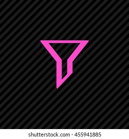Filter funnel isolated minimal icon. Filtering line vector icon for websites and mobile minimalistic flat design.