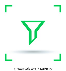 Filter funnel isolated minimal icon. Filtering line vector icon for websites and mobile minimalistic flat design.