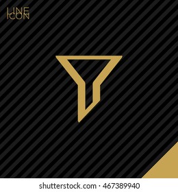 Filter funnel isolated minimal icon. Filtering line vector icon for websites and mobile minimalistic flat design.