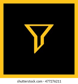 Filter funnel isolated minimal icon. Filtering line vector icon for websites and mobile minimalistic flat design.