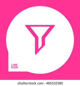 Filter funnel isolated minimal icon. Filtering line vector icon for websites and mobile minimalistic flat design.