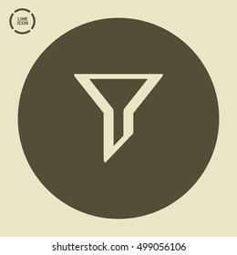 Filter funnel isolated minimal icon. Filtering line vector icon for websites and mobile minimalistic flat design.
