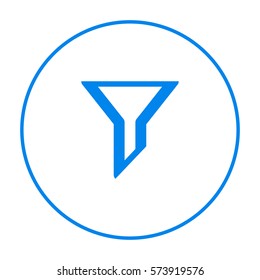 Filter funnel isolated minimal icon. Filtering line vector icon for websites and mobile minimalistic flat design.