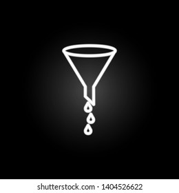 Filter, funnel, laboratory equipment pipe neon icon. Elements of kitchen utencils set. Simple icon for websites, web design, mobile app, info graphics