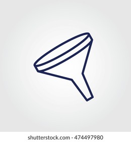 Filter funnel line art icon