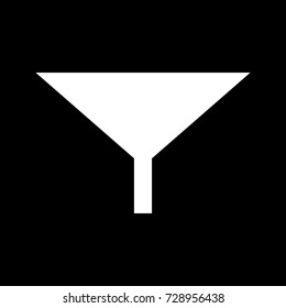 Filter or funnel white icon .