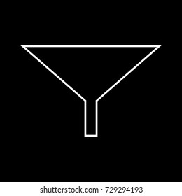 Filter or funnel white icon .