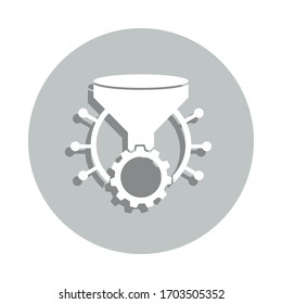filter, gear, circuit, data preparation badge icon. Simple glyph, flat vector of Business icons for ui and ux, website or mobile application