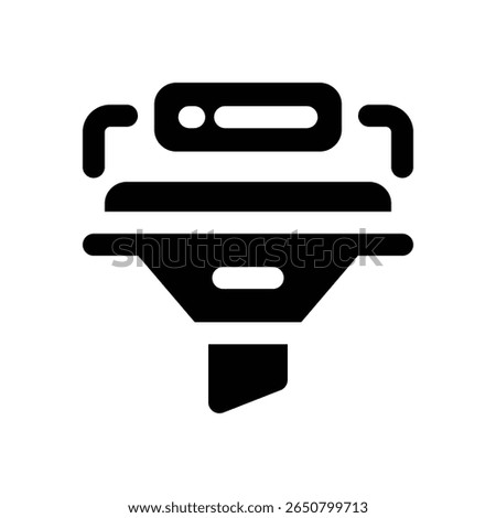 filter glyph icon. Strong and solid vector icon for websites, mobile interfaces, presentations, and visual branding. High quality and easy to edit.
